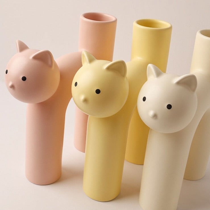 Ceramic Cat Vase
