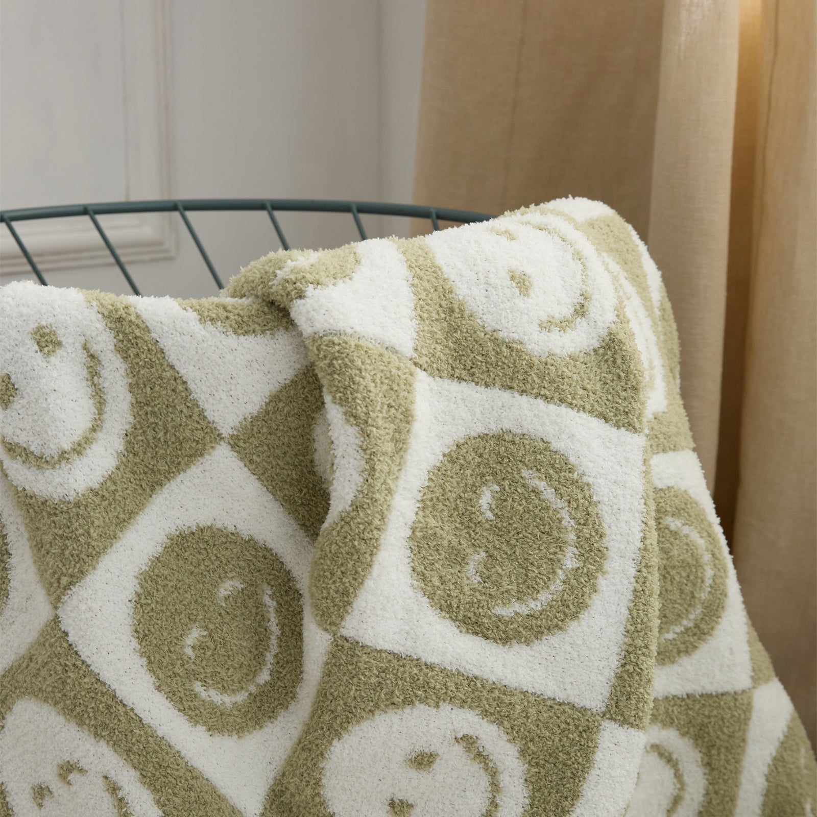 Smiley Checkered Blanket