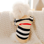 Dog cardigan made of knit warm and striped