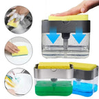 Kitchen soap dispenser with sponge holder | Push-type