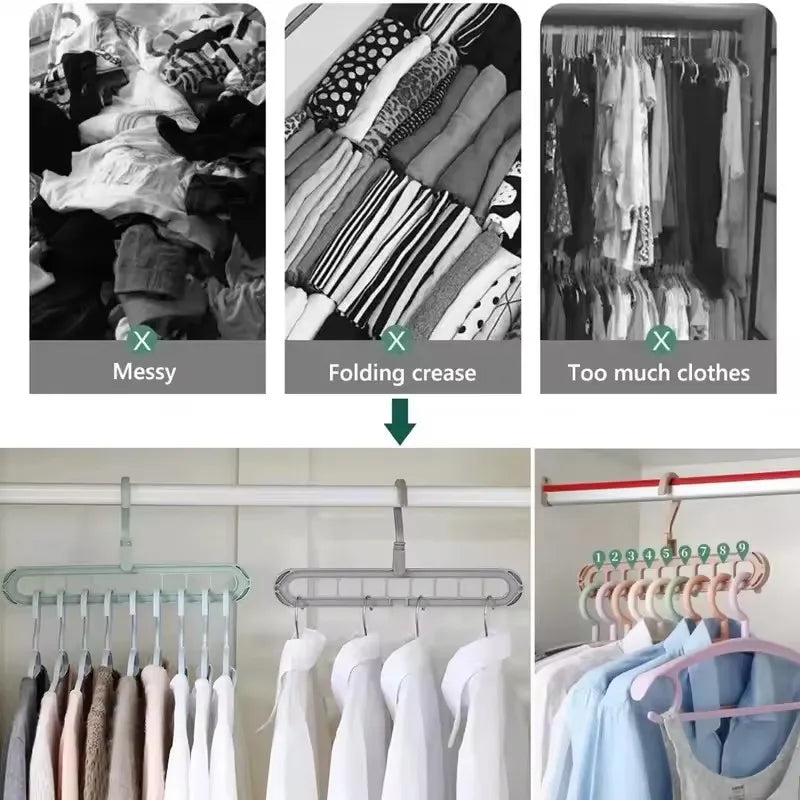 3Pcs 9-hole Clothes Hanger