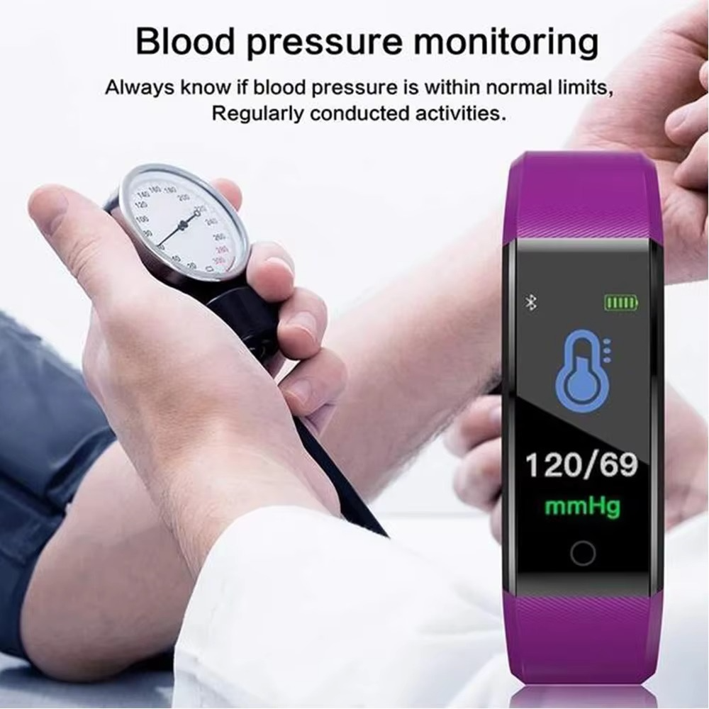 Waterproof Fitness Smart Watch with Heart Rate and Blood Pressure Tracking for Men and Women