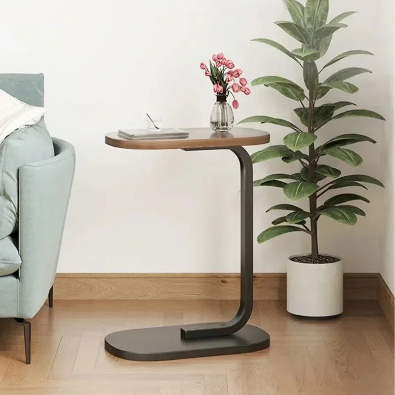 C Shaped Side Table Modern Compact and Lightweight Design