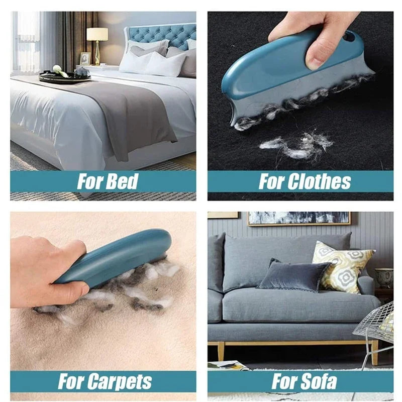 Fluffigob Fuzz & Pet Hair Remover Brush | 2-in-1 Cleaning with Double Comb Structure | For Couch, Clothing, Carpet | 15 × 6 × 2 cm