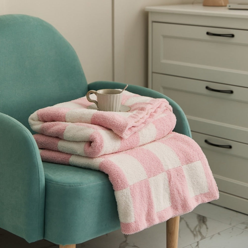 COLOURFUL CHECKERBOARD THROW