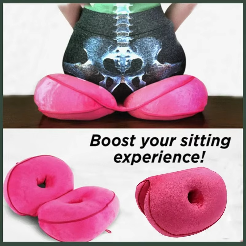 Dual Comfort Orthopedic Seat Cushion for Tailbone and Pelvic Support
