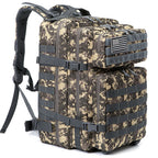 TACTICO45 45 L Outdoor Rucksack | Molle-System | 3-Day Capacity | Robust & Multifunctional – Black/Khaki/Olive