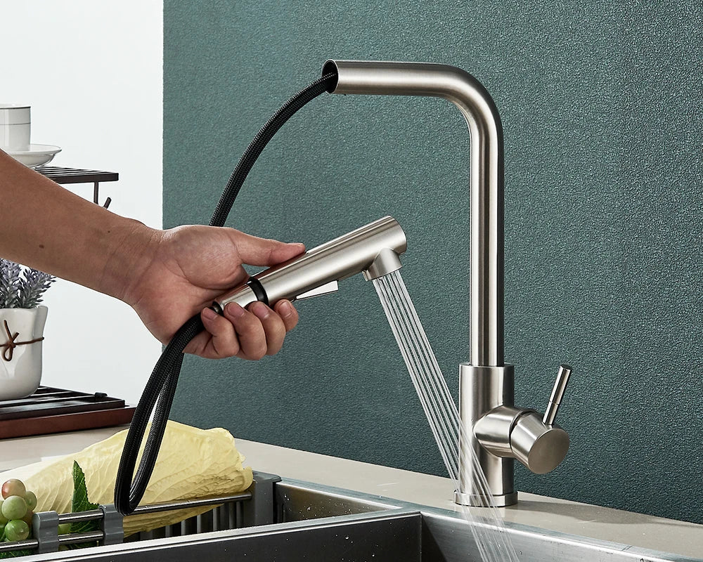 FlexiJet Black extendable kitchen faucet