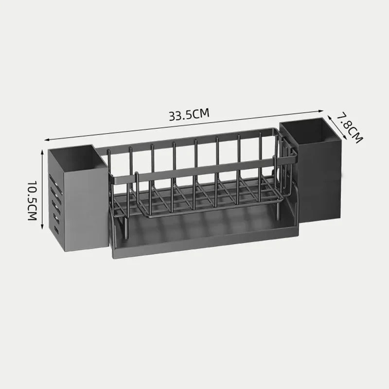 Ordinaqua Sink Organizer Shelf | Self-draining | Holder for Sponge, Soap & Cloth | Expandable & Hygienic | ABS Plastic