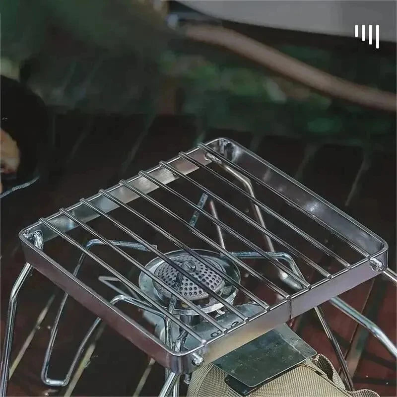 FlameRack Folding Grill Stand | Stainless Steel & Foldable | For Outdoor & Camping | 3 cm Packed Size
