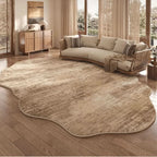 Irregular Polyester Plush Rug with Machine-Washable Surface for Bedroom and Living Room