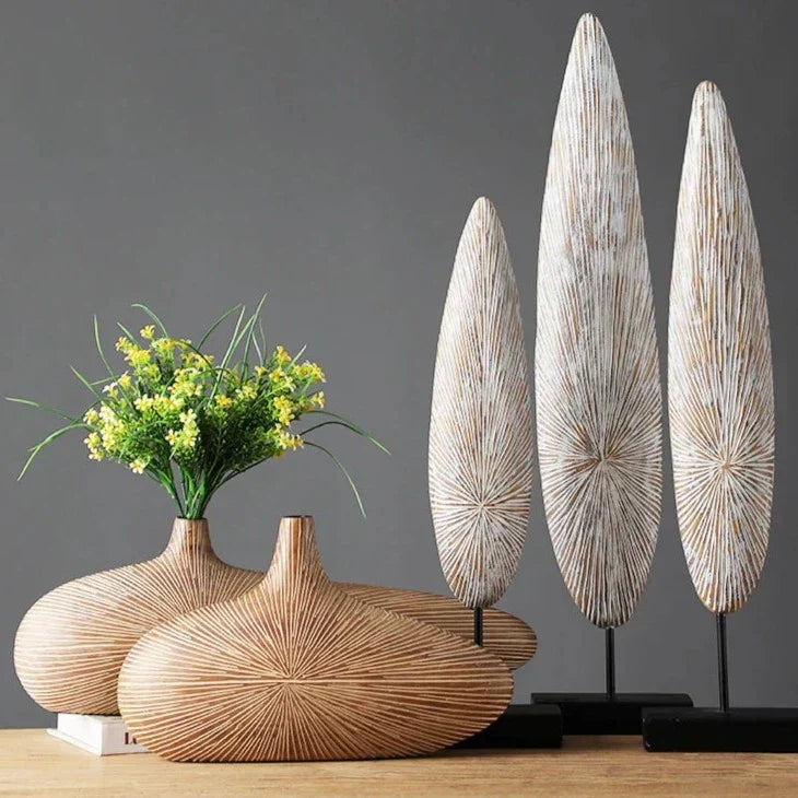 ClayAura Sahara Sculptured Vase | Handmade | Modern Decor for Home | Elegant Design