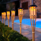 Solar Torch 5-piece Set | Flame Look LED Garden Lights | Solar Powered | Decorative Light for Outdoor
