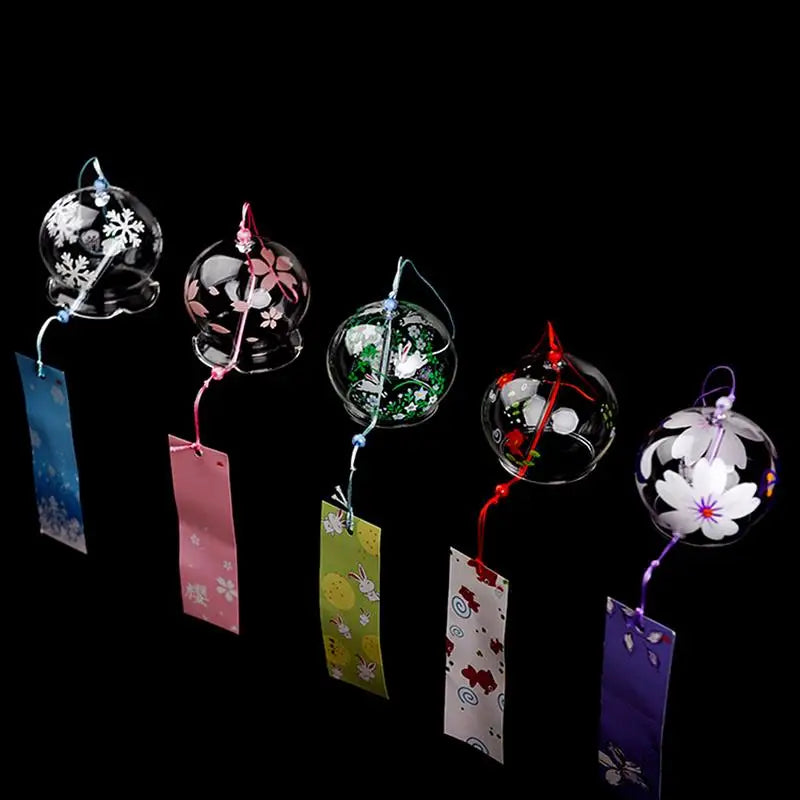 Yumeko Glass Wind Chime | Japanese Style | Handcrafted | Clear Sound | Decorative Pendant