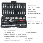 46 or 53 Piece Automotive Socket and Torque Wrench Repair Tool Set