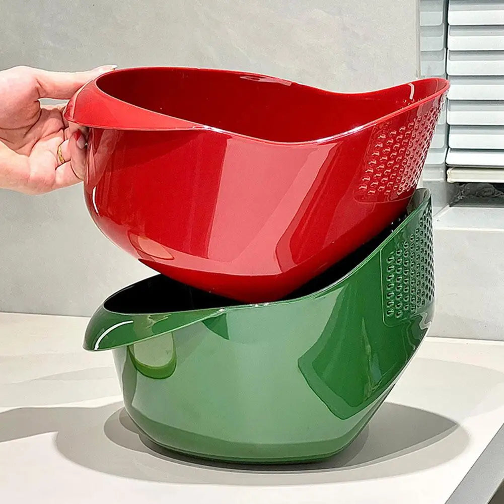 Veggie & Fruit Wash Easy Drain Basket with 3-in-1 Rinsing and Draining