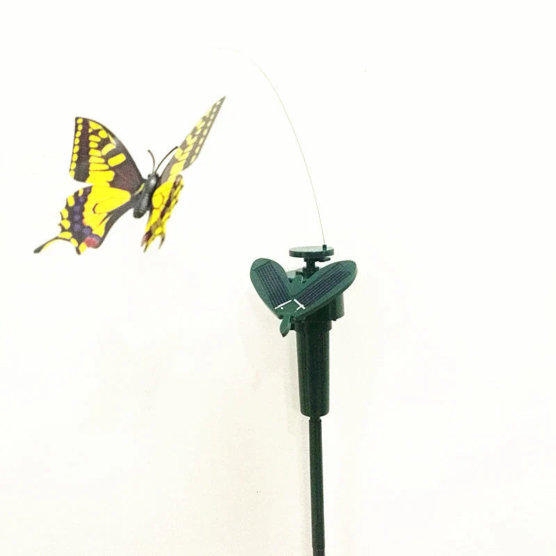 SOLAVIA Sunflower Garden Stake | With rotating Butterfly or Hummingbird | Solar Decor for Garden & Potted Plants | 20×20×10 cm