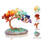 Crystal Tree AuroraTree | Natural Gemstones | Agate Base & Copper Wire | Feng Shui Lucky Tree 10 cm