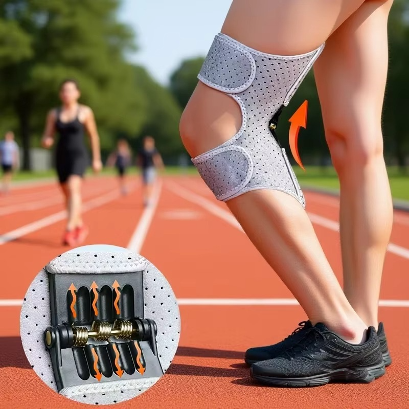 Adjustable Knee Support Brace with Power Rebound Springs for Joint Relief and Stability