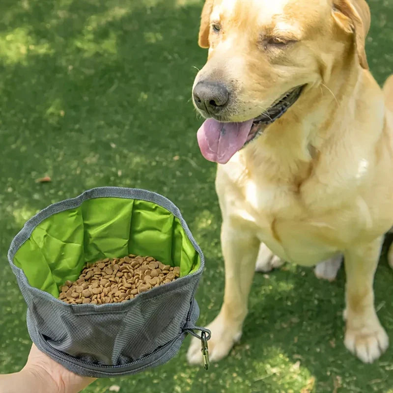 Collapsible Bowl Nomadoo FoldBowl | Portable Feeding & Water Bowl for Dogs & Cats | Outdoor Travel Bowl made of Oxford fabric | Ø 19 cm