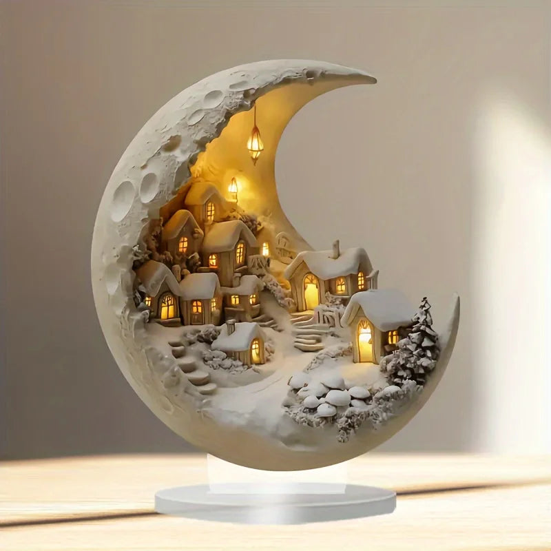 Moon Winter City Decor