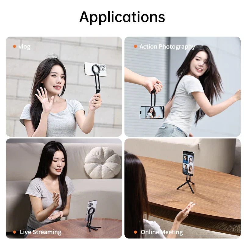 Pocket Size Clip-On Magnetic Foldable Tripod
