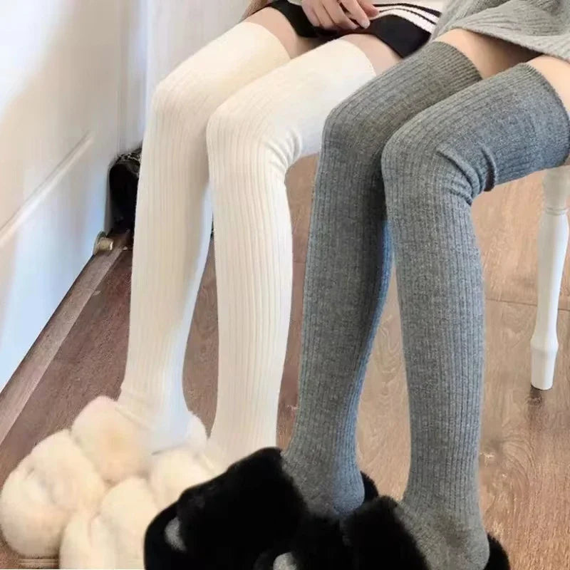 WoolLuxe Women's Overknee Socks | Autumn & Winter | Warm & Thick | Solid Colors | 60–65 cm