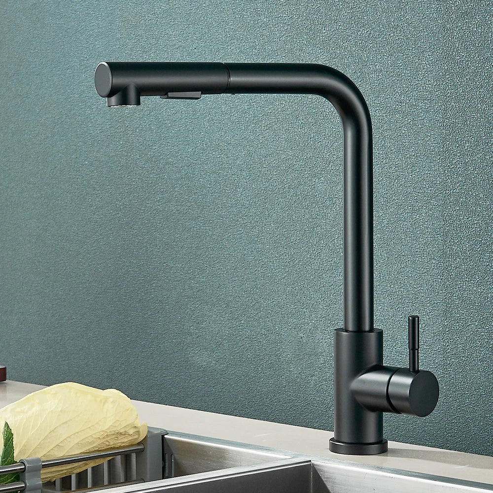 FlexiJet Black extendable kitchen faucet