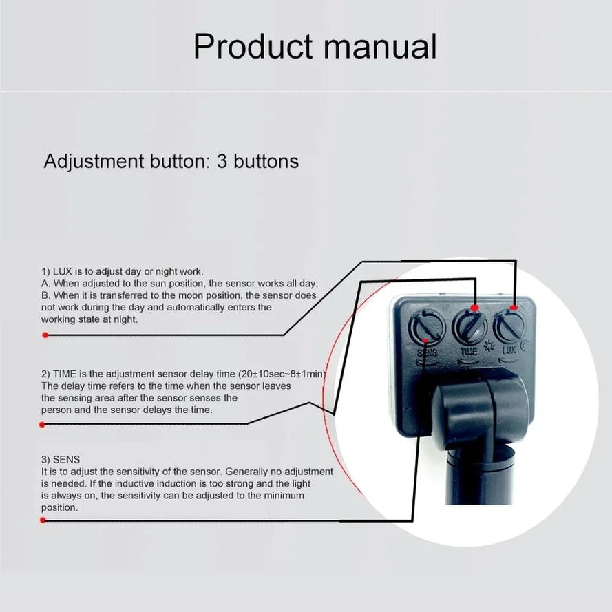 Motion Sensor LumaGuard PIR | IP65 Waterproof | 85–265V | Adjustable LED Switch & Twilight Sensor