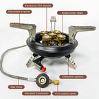 Flamurion Camping Gas Stove 16000W with Piezo Ignition | Foldable High-Pressure Gas Burner for Outdoor & Emergencies | For Butane/Propane