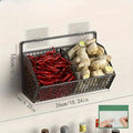 KITCHEN BASKET 3in1 Storage Rack | For Onion, Garlic & Ginger | Rustproof & Wall-mounted – Black