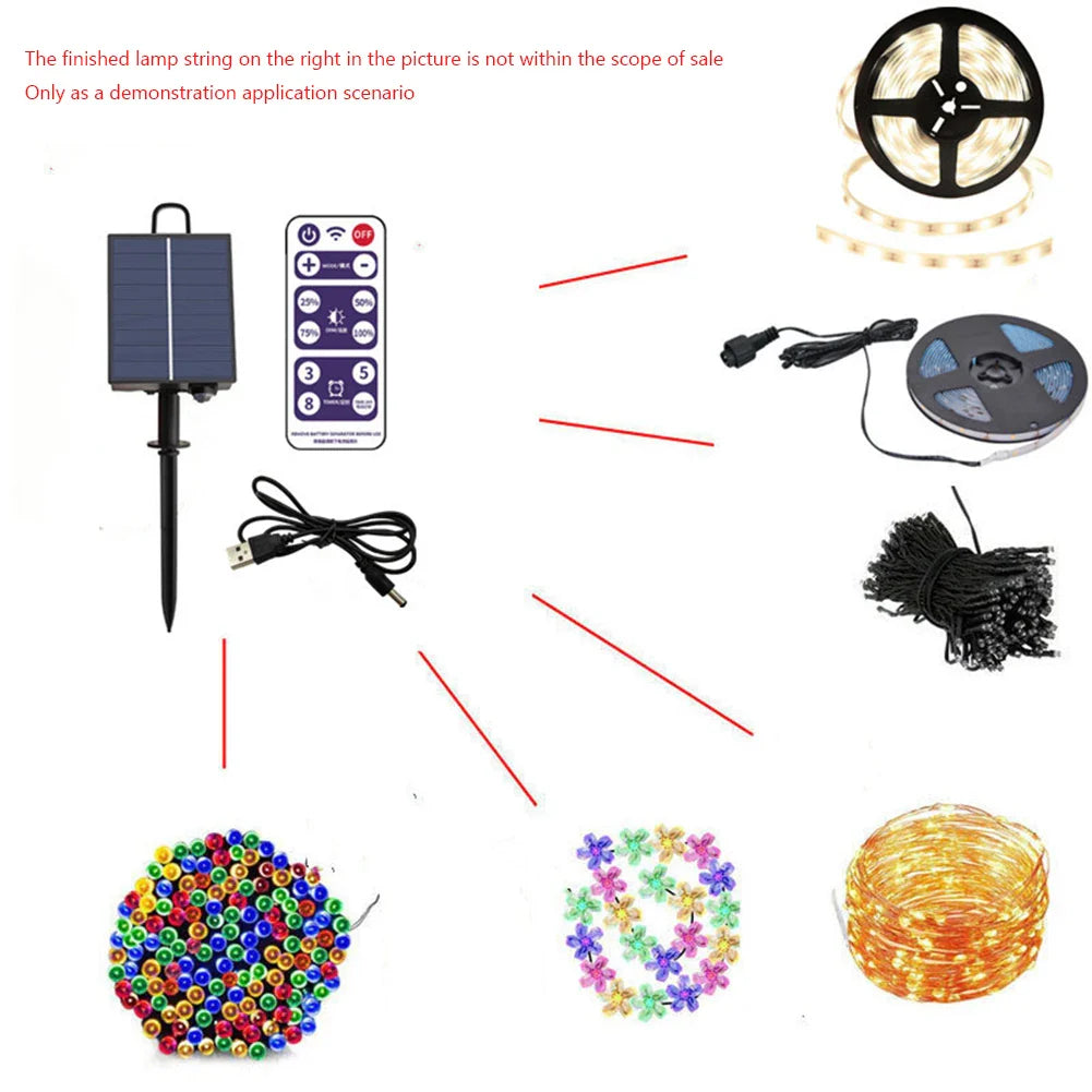 Solar control box LumiBox SolarControl | With remote control & 8 lighting modes | For LED string lights | Indoor & outdoor use