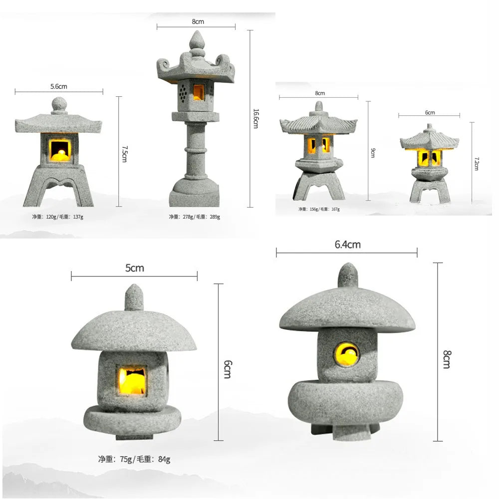 SereniStone Mini-Pagoda | Sandstone Decor | For Garden & Bonsai | Zen Flair