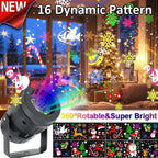 LED Christmas Projector SnowMotion | 16 Rotating Patterns | Indoor & Outdoor | Christmas Lighting for Home, Garden & Party