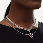 Heart and Sword Couple Necklaces