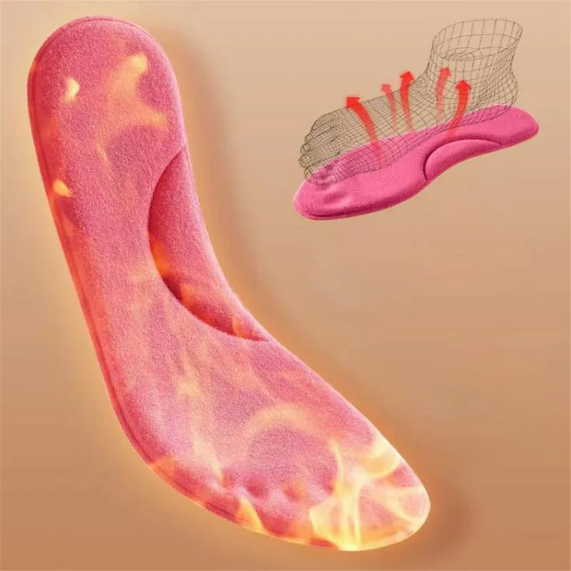 Thermostep Self-Heating Insoles | Thermo Insoles with Memory Foam | Constant Heat | For Women & Men | Red / Yellow