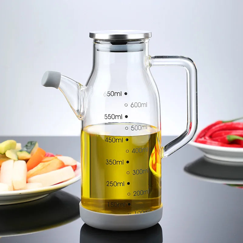 Pure Glass Measuring Scale Oil Dispenser Bottle