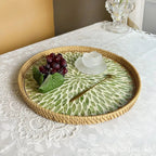 Lotus Leaf Rattan & Shell Fruit Bowl Tray