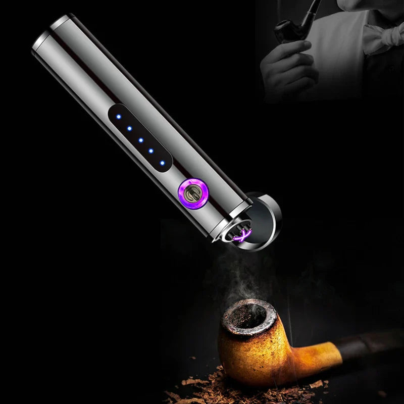 Voltrino Cylinder USB lighter | Double arc technology | Rechargeable & windproof | Noble metal casing for men
