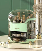 Luxury Transparent Makeup Organizer with Sliding Doors and Drawers