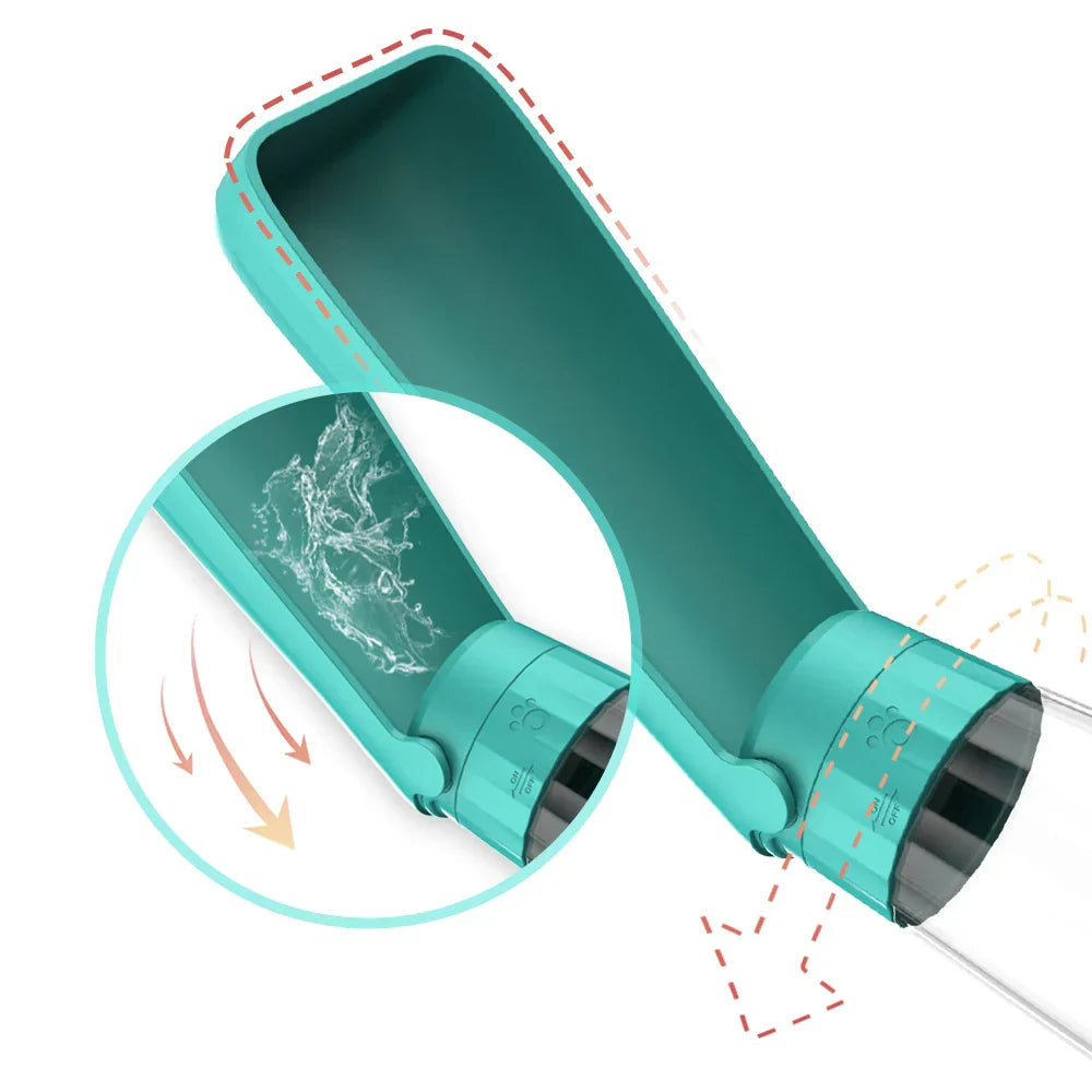 Dog Water Bottle Lapuro FoldDrink | Collapsible water dispenser for on the go | 550 ml | For small & large dogs and cats
