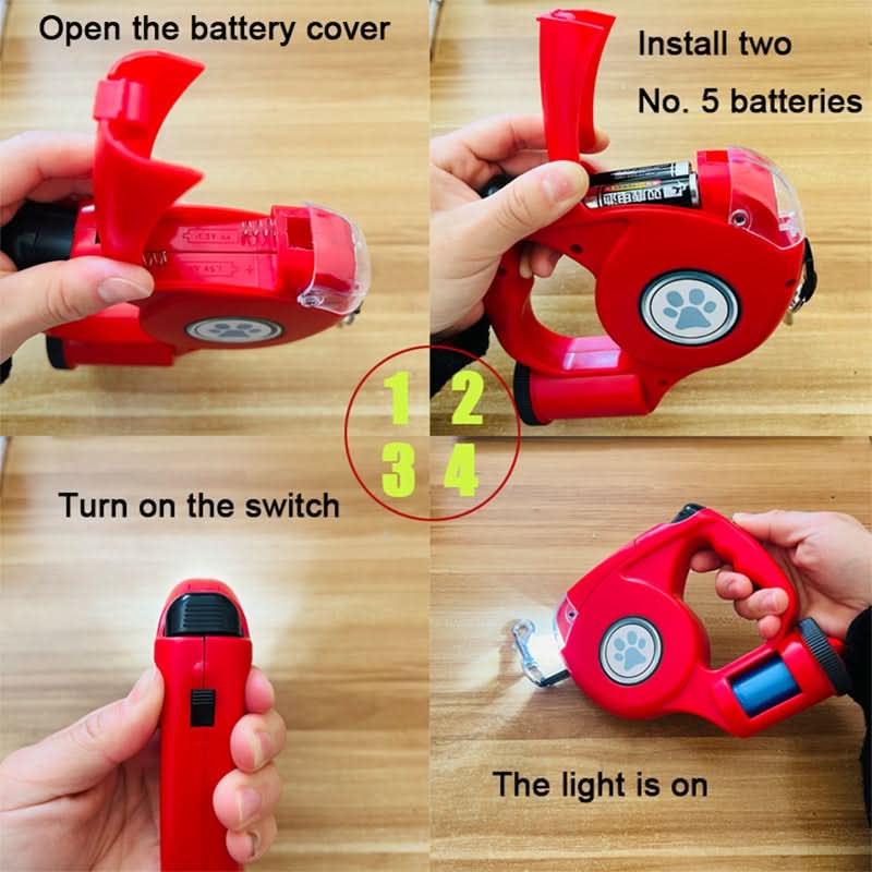 LED Dog Leash with Integrated Flashlight for Safe Walks