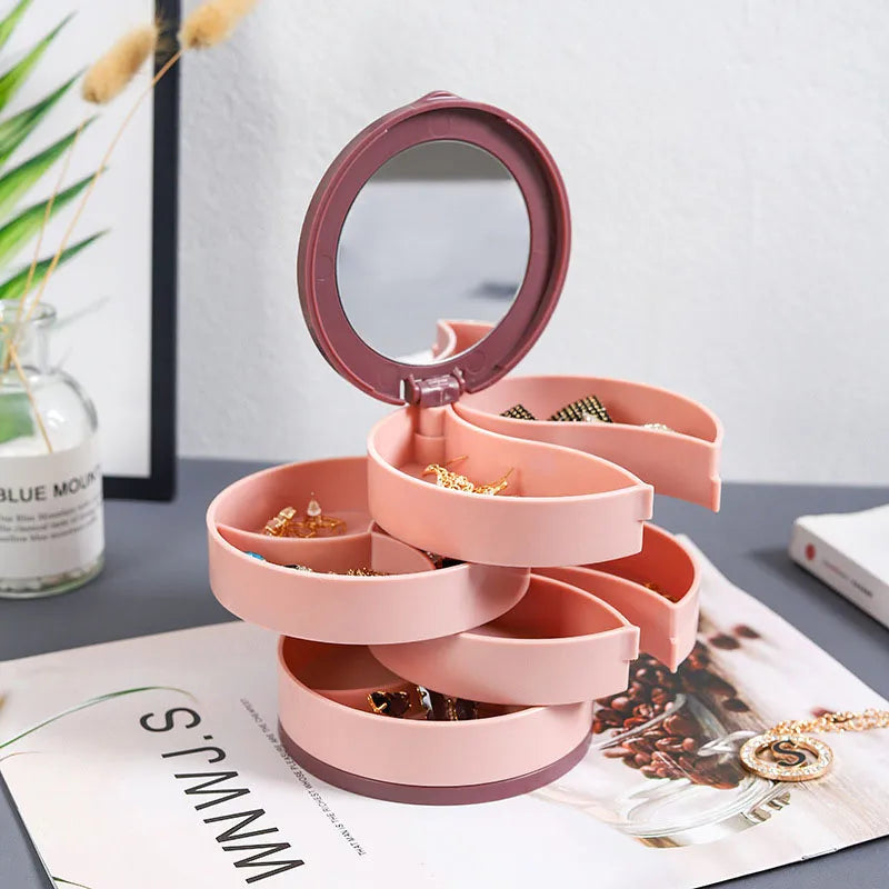 Multi-Layer Rotating Jewelry Organizer Storage
