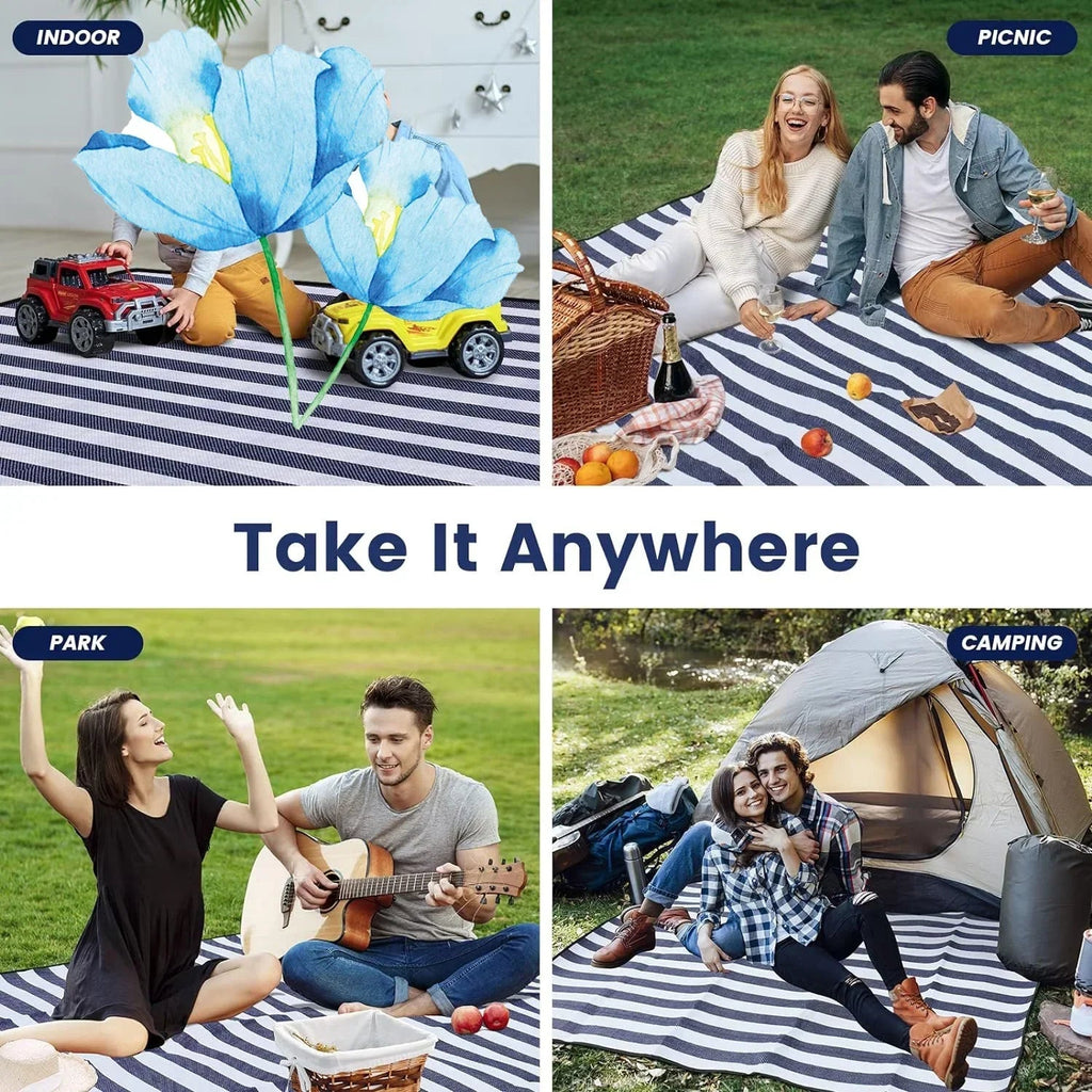 Terraloom Picnic Blanket | Waterproof & Sand Resistant | For 8 People | Foldable & Portable