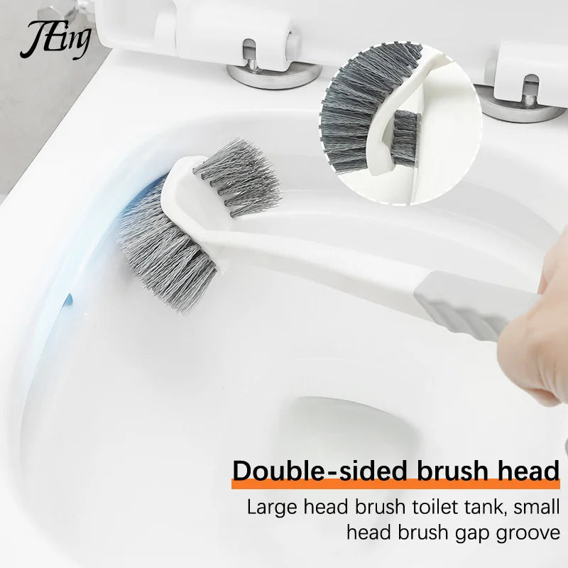 CleanTwin WC Brush | Double-Sided Toilet Brush with Long Handle | Deep Cleaning & Hygienic | Space-Saving Hangable