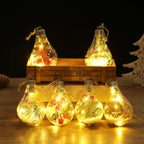 LumiLeaf LED Light Orb with Leaves | Transparent Decorative Light with Warm Sparkle | Battery Operated & Hangable | For Weddings, Christmas & Living Room