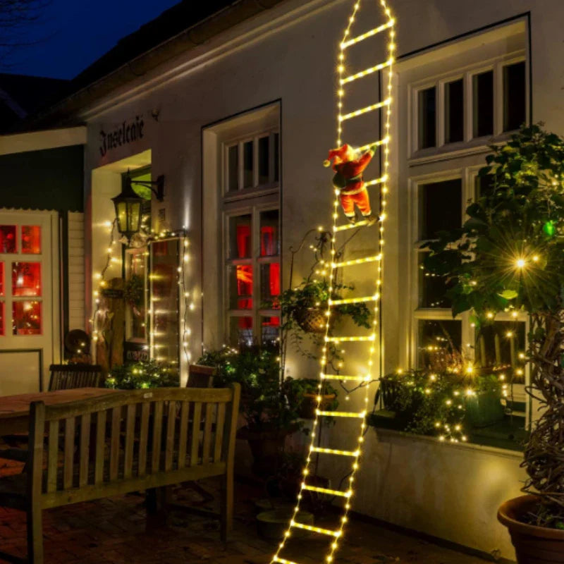 Winter Light | LED Christmas Decoration | Climbing Santa with Ladder | 1.5 m / 3 m | 8 Light Modes | USB