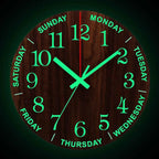 GlowClock – Luxe Wooden Wall Clock with Night Light