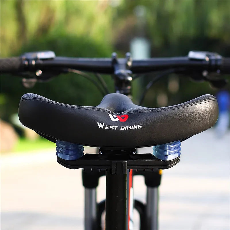 Comfortable Ergonomic Bike Saddle with Widened Cushion for Long-Distance Cycling – Compatible with MTB, E-Bikes and More