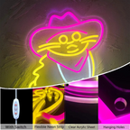 USB-Enabled Cat Cowboy Neon Light - Perfect for Bedrooms, Game Rooms, and Parties